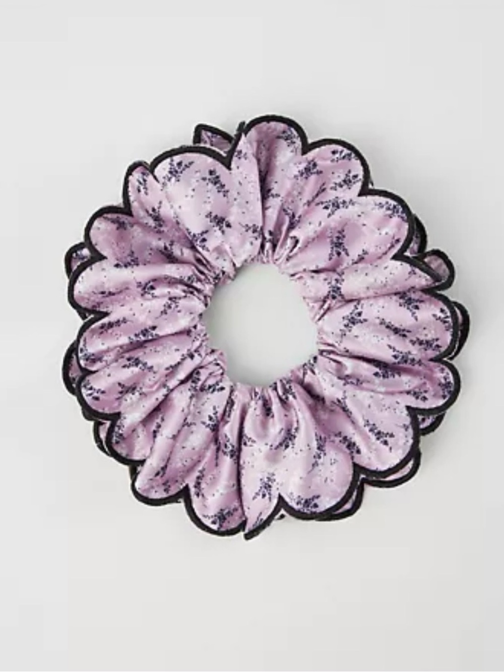 Ann Taylor Floral Scalloped Scrunchie Orchid Breeze